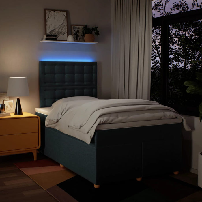Pat box spring cu saltea, albastru, 120x200 cm, textil - WALTI WALTI