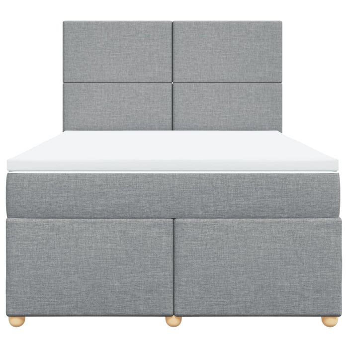 Pat box spring cu saltea, gri deschis, 140x190 cm, textil - WALTI WALTI