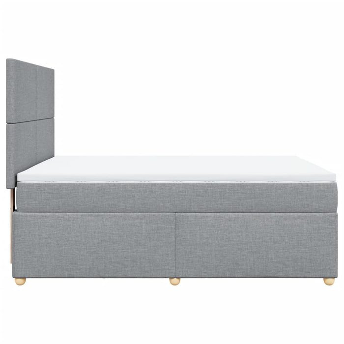 Pat box spring cu saltea, gri deschis, 140x190 cm, textil - WALTI WALTI