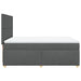 Pat box spring cu saltea, gri închis, 140x190 cm, textil - WALTI WALTI