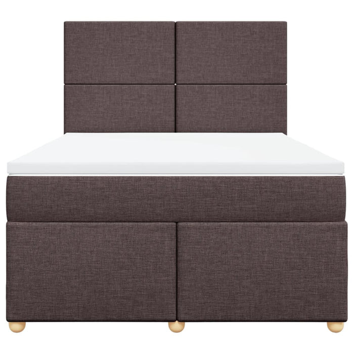 Pat box spring cu saltea, maro închis, 140x200 cm, textil - WALTI WALTI