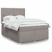 Pat box spring cu saltea, gri taupe, 140x200 cm, textil - WALTI WALTI