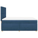 Pat box spring cu saltea, albastru, 140x200 cm, textil - WALTI WALTI