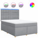 Pat box spring cu saltea, gri deschis, 140x190 cm, textil - WALTI WALTI