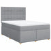 Pat box spring cu saltea, gri deschis, 140x190 cm, textil - WALTI WALTI