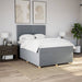 Pat box spring cu saltea, gri deschis, 140x190 cm, textil - WALTI WALTI