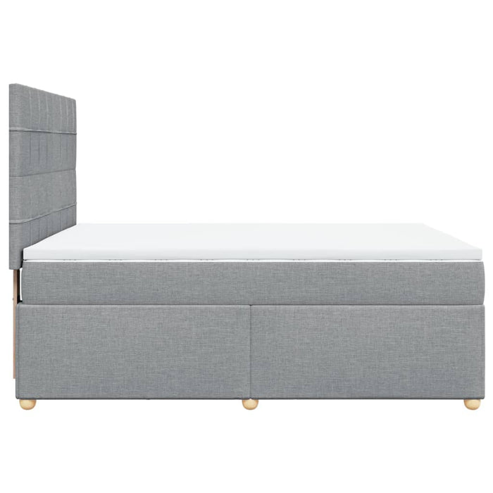 Pat box spring cu saltea, gri deschis, 140x190 cm, textil - WALTI WALTI