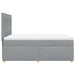 Pat box spring cu saltea, gri deschis, 140x190 cm, textil - WALTI WALTI