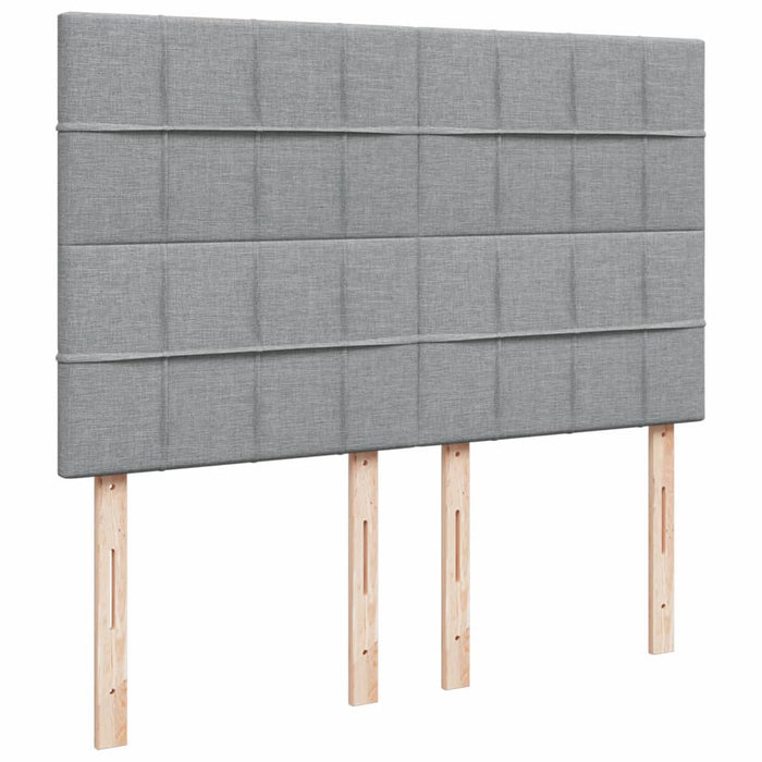 Pat box spring cu saltea, gri deschis, 140x190 cm, textil - WALTI WALTI