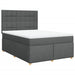 Pat box spring cu saltea, gri închis, 140x190 cm, textil - WALTI WALTI