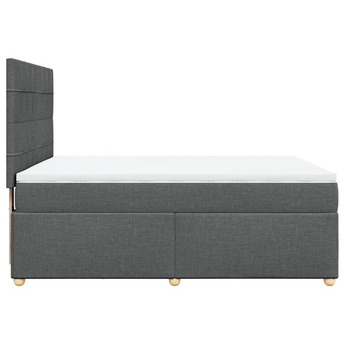 Pat box spring cu saltea, gri închis, 140x190 cm, textil - WALTI WALTI