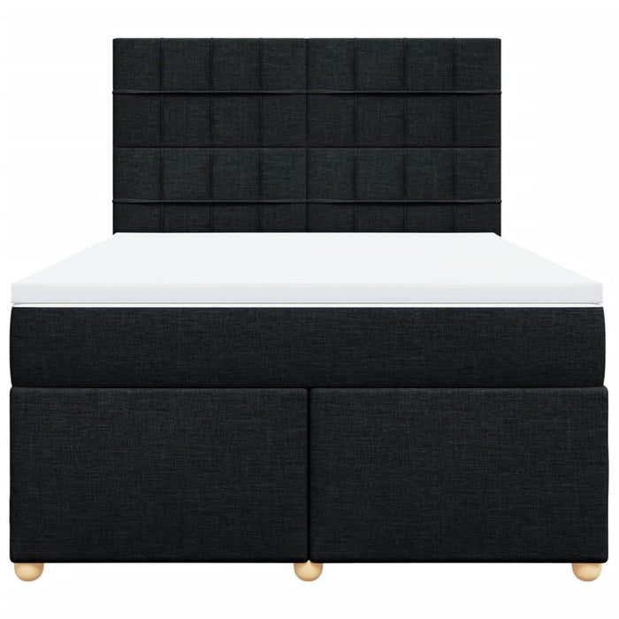 Pat box spring cu saltea, negru, 140x190 cm, textil - WALTI WALTI