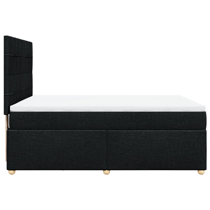 Pat box spring cu saltea, negru, 140x190 cm, textil - WALTI WALTI