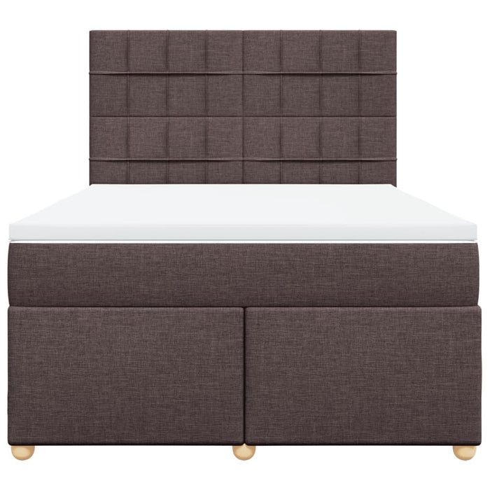 Pat box spring cu saltea, maro închis, 140x200 cm, textil - WALTI WALTI