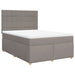 Pat box spring cu saltea, gri taupe, 140x200 cm, textil - WALTI WALTI