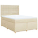 Pat box spring cu saltea, crem, 140x200 cm, textil - WALTI WALTI
