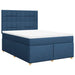 Pat box spring cu saltea, albastru, 140x200 cm, textil - WALTI WALTI