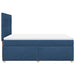 Pat box spring cu saltea, albastru, 140x200 cm, textil - WALTI WALTI