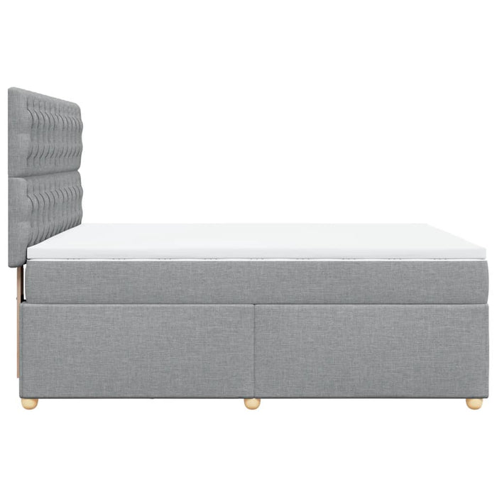 Pat box spring cu saltea, gri deschis, 140x190 cm, textil - WALTI WALTI