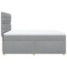 Pat box spring cu saltea, gri deschis, 140x190 cm, textil - WALTI WALTI