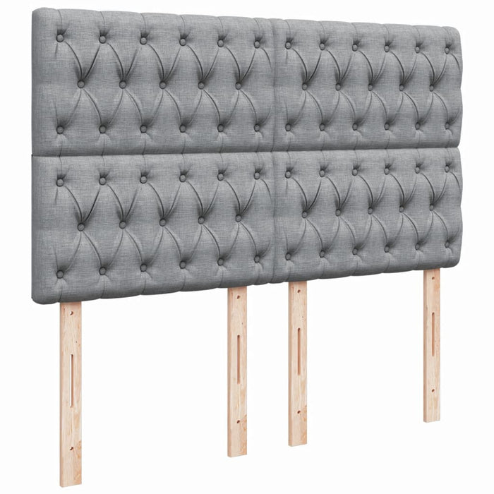 Pat box spring cu saltea, gri deschis, 140x190 cm, textil - WALTI WALTI