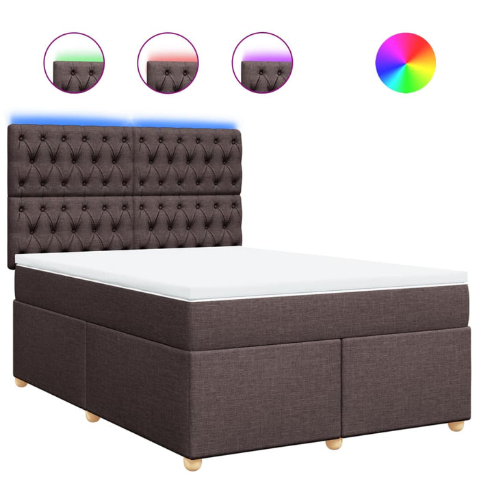 Pat box spring cu saltea, maro închis, 140x200 cm, textil - WALTI WALTI