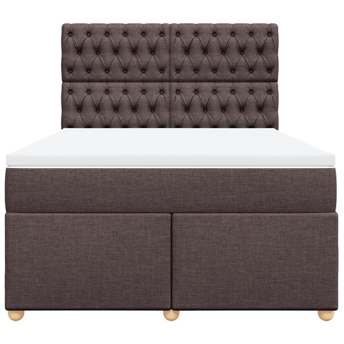 Pat box spring cu saltea, maro închis, 140x200 cm, textil - WALTI WALTI