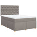 Pat box spring cu saltea, gri taupe, 140x200 cm, textil - WALTI WALTI