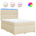 Pat box spring cu saltea, crem, 140x200 cm, textil - WALTI WALTI