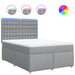 Pat box spring cu saltea, gri deschis, 140x190 cm, textil - WALTI WALTI