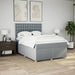 Pat box spring cu saltea, gri deschis, 140x190 cm, textil - WALTI WALTI