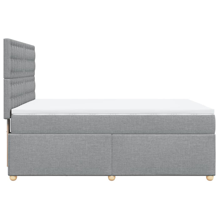 Pat box spring cu saltea, gri deschis, 140x190 cm, textil - WALTI WALTI