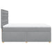 Pat box spring cu saltea, gri deschis, 140x190 cm, textil - WALTI WALTI