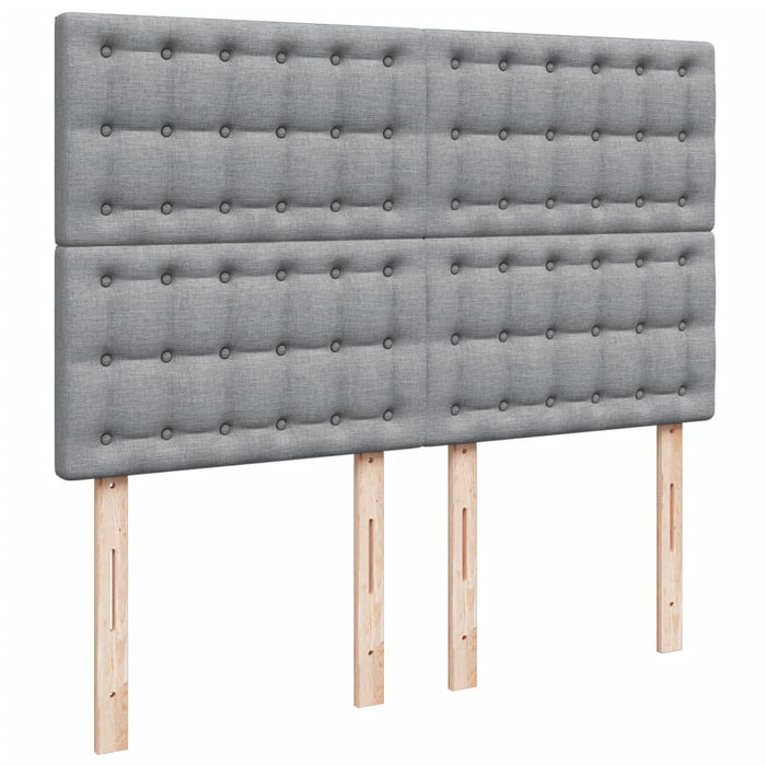 Pat box spring cu saltea, gri deschis, 140x190 cm, textil - WALTI WALTI