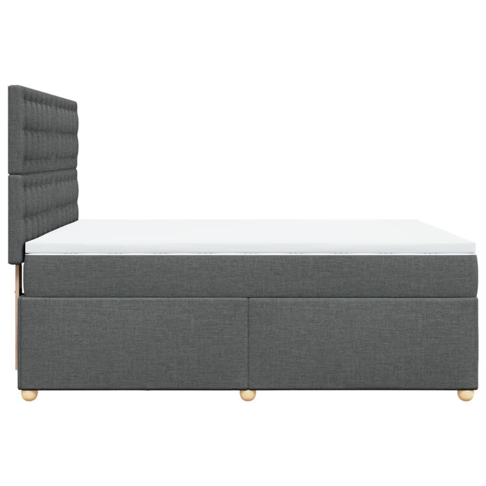 Pat box spring cu saltea, gri închis, 140x190 cm, textil - WALTI WALTI