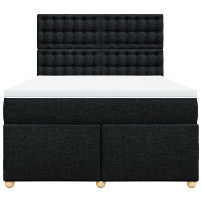 Pat box spring cu saltea, negru, 140x190 cm, textil - WALTI WALTI