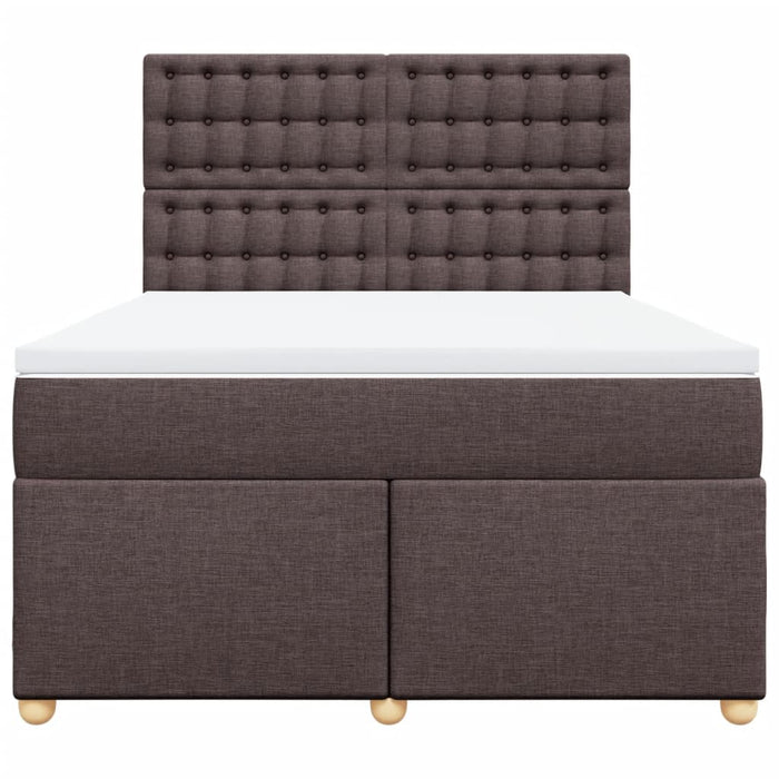 Pat box spring cu saltea, maro închis, 140x200 cm, textil - WALTI WALTI