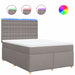 Pat box spring cu saltea, gri taupe, 140x200 cm, textil - WALTI WALTI
