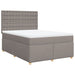 Pat box spring cu saltea, gri taupe, 140x200 cm, textil - WALTI WALTI