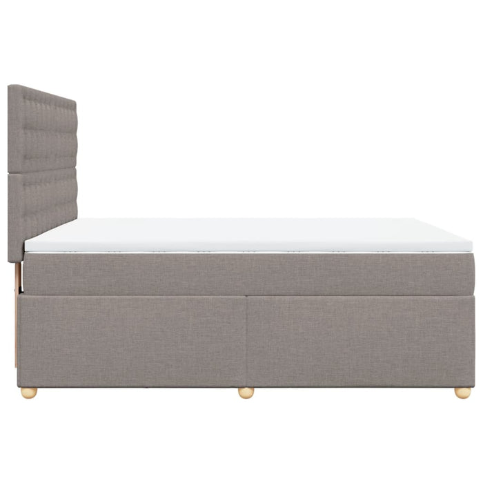 Pat box spring cu saltea, gri taupe, 140x200 cm, textil - WALTI WALTI