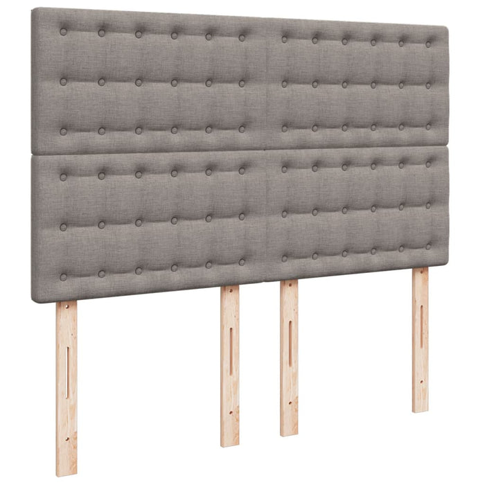 Pat box spring cu saltea, gri taupe, 140x200 cm, textil - WALTI WALTI