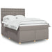 Pat box spring cu saltea, gri taupe, 140x200 cm, textil - WALTI WALTI
