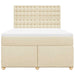 Pat box spring cu saltea, crem, 140x200 cm, textil - WALTI WALTI