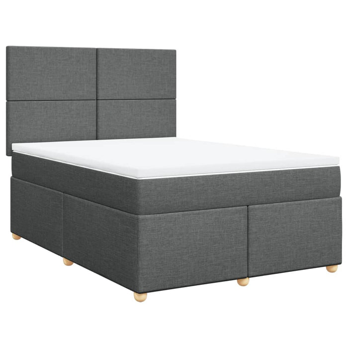 Pat box spring cu saltea, gri închis, 140x200 cm, textil - WALTI WALTI