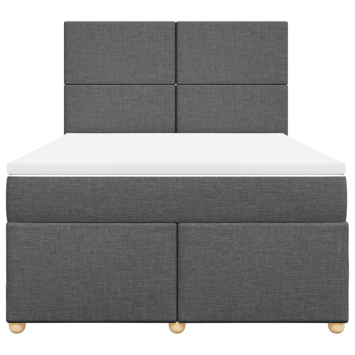 Pat box spring cu saltea, gri închis, 140x200 cm, textil - WALTI WALTI