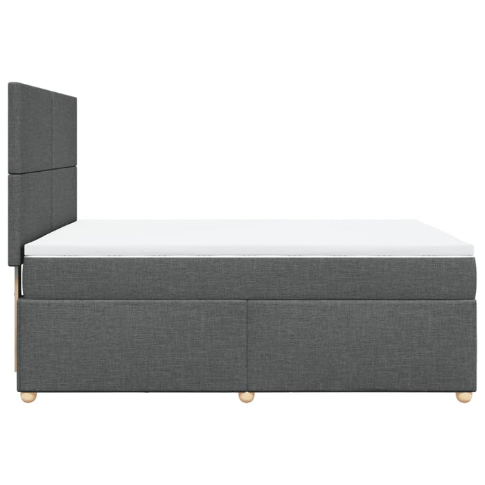 Pat box spring cu saltea, gri închis, 140x200 cm, textil - WALTI WALTI