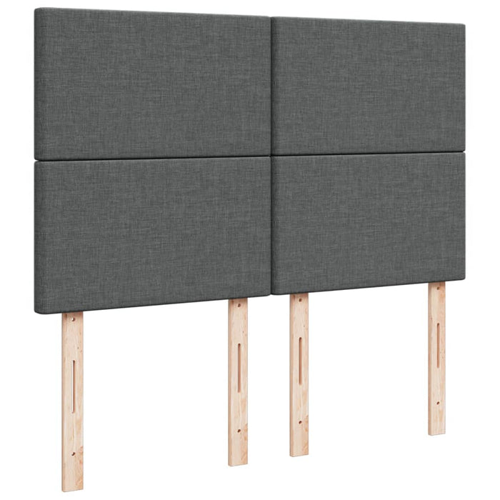 Pat box spring cu saltea, gri închis, 140x200 cm, textil - WALTI WALTI