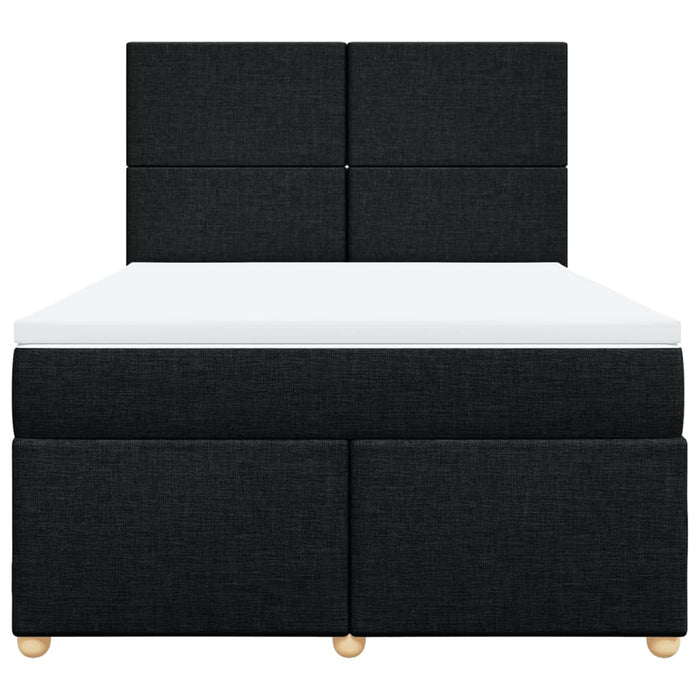 Pat box spring cu saltea, negru, 140x200 cm, textil - WALTI WALTI