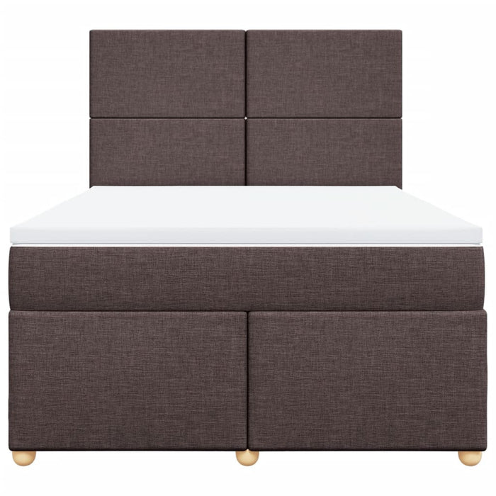 Pat continental cu saltea, maro închis, 140x200 cm, textil - WALTI WALTI
