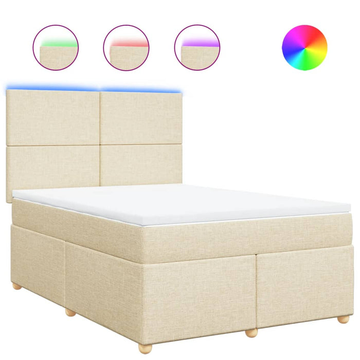 Pat continental cu saltea, crem, 140x200 cm, material textil - WALTI WALTI
